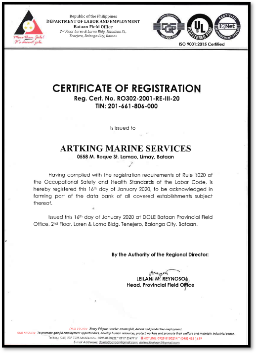 Certificate of Registration